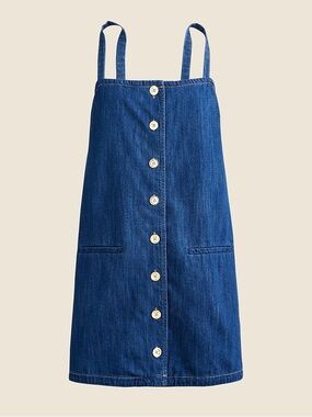 J. Crew || Claudia‎ Mini Dress in Denim Button Front Tank Sundress Blue XL